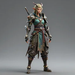 full body front view portrait of, cyberpunk druidic ninja samurai, character design, correct anatomy, made in blender, octane render, ray tracing, ultra detailed, fantasy, intricate and highly detailed, with lots of colour, pose, sharp focus,