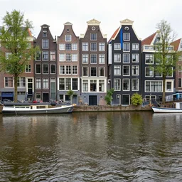 amsterdam rivers in the style of friedensreich hundertwasser, 4 k