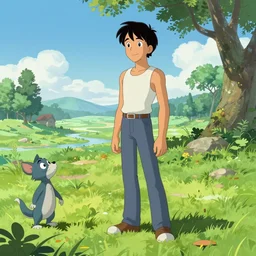 A scene with a character in a scenic place by James Gurney