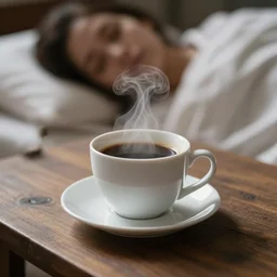 waking up with a steaming cup of coffee