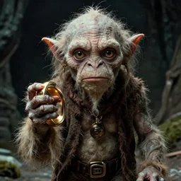 mark e smith as gollum with the ring of power