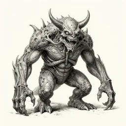 a anatomic detalied paper of a monster as 9 0 s masterpiece artwork, art