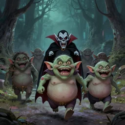 vampire goblins with pot bellies chasing us