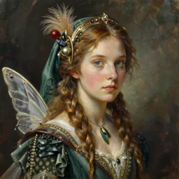 painting portrait of an elegant fairy hunter, sharp focus, award - winning, trending on artstation, masterpiece, highly detailed, intricate. art by terese nielsen