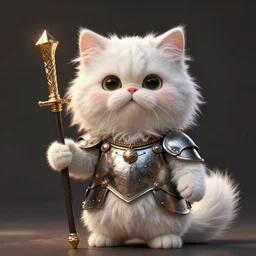 ( ( ( full length portrait of a white dollface persian cat person, cute beautiful, adorable, halberd, breastplate ) ) ), d & d, tyler jacobson, greg rutkowski, frank frazetta, alexandre chaudret, boris vallejo, michael whelan, miro petrov, magali villeneuve, donato giancola