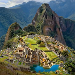 an inca city in the middle of a forest lake, ultra detailed, high quality, artstation award winner, oil painting, digital painting, 8k, vibrant, ultra detailed water
