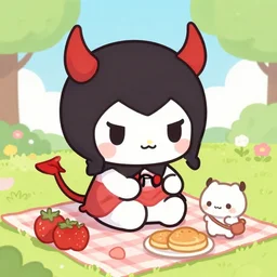 cute chibi devil picnic
