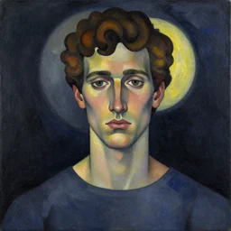 A new dawn from the darkness, male portrait, mental health, psychology, Concept Art, Detailed, a masterpiece by Metzinger