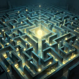 the infinite maze by beksinski, beuckelaer, ghibli, glowing lights, highly detailed, bomberg, carus, moebius, delvaus, ellis, peter elson, giger, jansson, john martin, phillips coles, pollock, watrous. mysticism brutalism, ethereal, unsettling, artstation, 8 k, rendered, 3 d