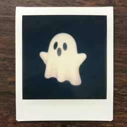 adorable floating ghost photo taken with a polaroid, smol, aesthetic, 1 9 9 0 s