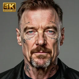 a detailed portrait of walter white with face tattoos, art illustration, incredibly highly detailed and realistic, 8 k, sharp focus