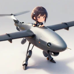 concept art medium angle portrait of bayraktar drone weapon system reimagined as a female character from a trending anime show, artstation, kawaii, cute, pixiv, soft lit, detailed, mecha show