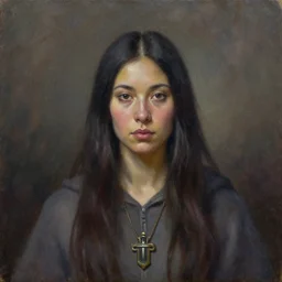 portrait a female shaman wizard, oil on cavas, painting by jeffrey catherine jones