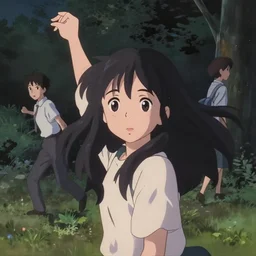 anime visual, portrait of a young female at the park at night long hair, low light, cute face by ilya kuvshinov, yoh yoshinari, makoto shinkai, dynamic pose, dynamic perspective, muted colors, cel shaded, flat shading mucha, rounded eyes, detailed facial features, anime movie, film