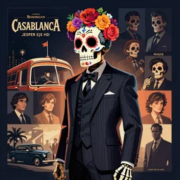 digital painting concept art for grim fandango with manuel calavera, lucasarts game, mexican day of the dead, colourful, humanoid skeleton in a pinstripe suit, smooth median photoshop filter cutout vector, noir, detective, casablanca, behance hd by jesper ejsing, by rhads, peter tsacle, makoto shinkai and lois van baarle, ilya kuvshinov, rossdraws, rex crowle global illumination