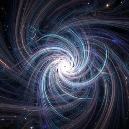 swirling psychecelic light streaks and ornate flowing light streams and smooth particle effects, apophysis, unreal engine