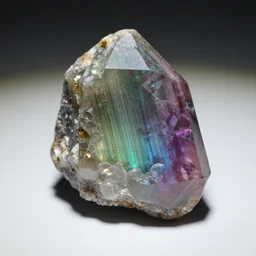 apophyllite on a rainbow tourmaline host