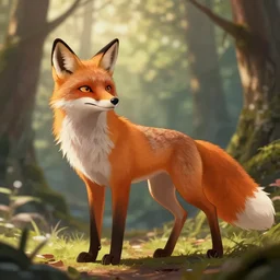 a medevial anthropomorphic fox with a fluffy tail in a forest, trending on artstation, detailed, anime, warm lighting, backlighting, by kawacy, trending on furaffinity, furry art, fantasy art, assassins creed, cgi, side view