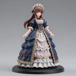 80mm, resin detailed anime figure of a female wearing a baroque dress-H 704
