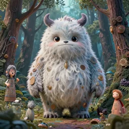 midjourney, midjourneyart, #midjourney ::a fluffy monster in the forest:: by Martine Johanna and Simon Stålenhag and Chie Yoshii and Casey Weldon and Guillermo del toro :: ornate, dynamic, particulate, intricate, elegant, highly detailed, centered, artstation, smooth, sharp focus, octane render, 3d