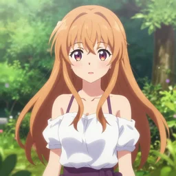 isekai cute japanese anime girl in garden, stylized, beautiful lineart, depth focus, rankings pixiv, artstation, chromatic aberration, soft lighting, srgb, 4 k artstation, hdr, cinematic. timbougami