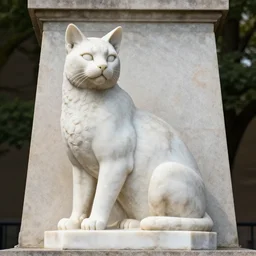 marble statue monument honoring a heroic cat