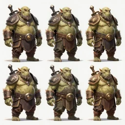 a bunch of orcs character designs for a video game, concept art by senior character artist, artstation contest winner, full body