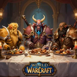 world of warcraft last supper by beeple and greg rutkowski, digital painting, trending on artstation, sharp focus, 4 k