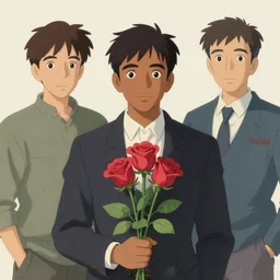 artwork by Michael Whelan, Bob Larkin and Tomer Hanuka, of a solo individual portrait of an Indian guy with roses, dapper, simple illustration, domestic, nostalgic, full of details, by Makoto Shinkai and thomas kinkade, wes anderson, wes anderson, wes anderson, wes anderson, wes anderson, Matte painting, trending on artstation and unreal engine