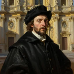 dramatic oil matte portrait painting, plague doctor outside a baroque cathedral, detailed faces, wonderful masterpiece highly detailed, beautiful cinematic light deep focus, elegant, smooth, sharp focus, golden ratio, dramatic illumination, ultra realistic, 8 k, art by salvator rosa