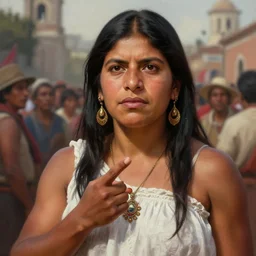 epic portrait of muscular rigoberta menchu explaining, guatemla, crowd for background, detailed, digital painting, artstation, concept art, donato giancola, joseph christian leyendecker, wlop, boris vallejo, breathtaking, high details, extremely detailed, beautiful, establishing shot, artistic, hyperrealistic, beautiful face, octane render