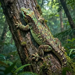 gigantic Gecko Titan in a forest