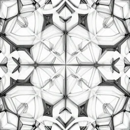 highly detailed black and white geometric mosaique, repetition, hexagon, high contrast, no curves, fractal, sacred geometry, sharp angles, symmetry, no grey, order
