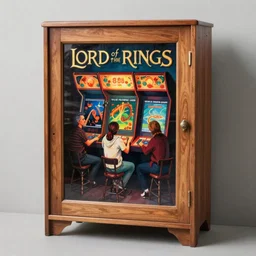 photo of cabinet art for an 8 0 s arcade game'lord of the rings'