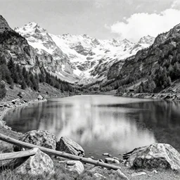 lago di sorapis, hyper - realistic black and white drawing, hyper detailed, in the style of den yakovelv