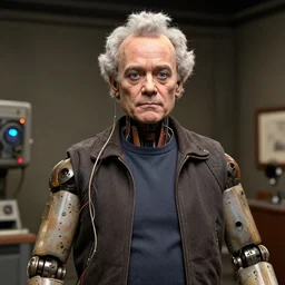 animatronic Bill Murray, exposed wires, photo, Stan Winston studios, detailed, 4k
