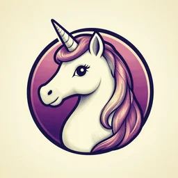 a logo of a unicorn, vintage style, art piece, portrait, super detailed, ultra realistic, vector graphics