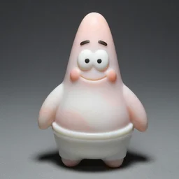 patrick star as a marble statue. 3 5 mm soft lighting photo.
