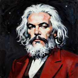 cosmic karl Marx painting by alex grey in the style of a tool album cover