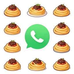 a whatsapp stickers pack of pasta, digital art