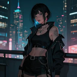 cyberpunk girl in a city at night, by greg rutkowski, trending on artstation