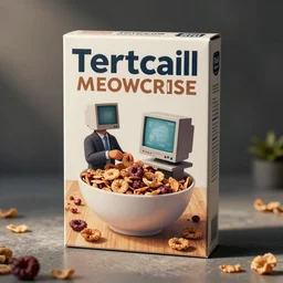 cereal box art of a software engineer eating a bowl of small computers