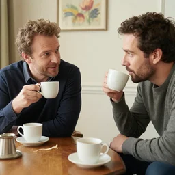 karl pilkington enjoying his morning tea talking to vinny vinesause