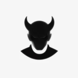 a simle vector logo for an evil ai