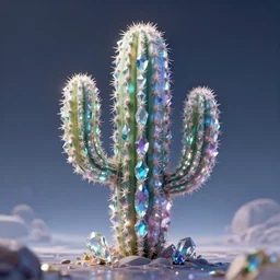 a cactus made of crystal gems, digital art, epic fantasy art