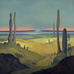 beautiful alien landscape by mœbius