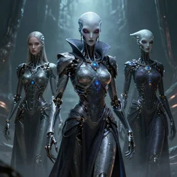 benevolent cyborg necromancer, alien priest, artificial intelligence, scifi, futuristic, highly detailed, trending on artstation, advanced technology, art by vitaly bulgarov and nivanh chanthara and lance wilkinson