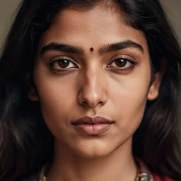 a portrait of a stunningly beautiful nepali female, dark eyes, dark hair, olive skin, depth of field, zeiss lens, detailed, centered, artstation, fashion photoshoot, by Annie Leibovitz and Steve McCurry, David Lazar, Jimmy Nelsson, Breathtaking, 8k resolution, extremely detailed, beautiful, establishing shot, artistic, hyperrealistic, beautiful face, octane render