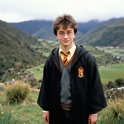 ron from harry potter on a peruvian landscape