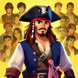 painting jack the pirate on sea of thieves game avatar hero smooth face median photoshop filter cutout vector, art gta 5 cover, official fanart behance hd artstation by jesper ejsing, by rhads, makoto shinkai and lois van baarle, ilya kuvshinov, ossdraws, that looks like it is from borderlands and by feng zhu and loish and laurie greasley, victo ngai, andreas rocha, john harris